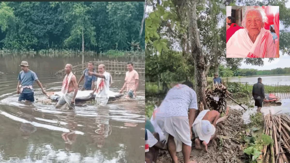 Assam Floods Complicate Funeral for 106-Year-Old Woman Amid Crisis